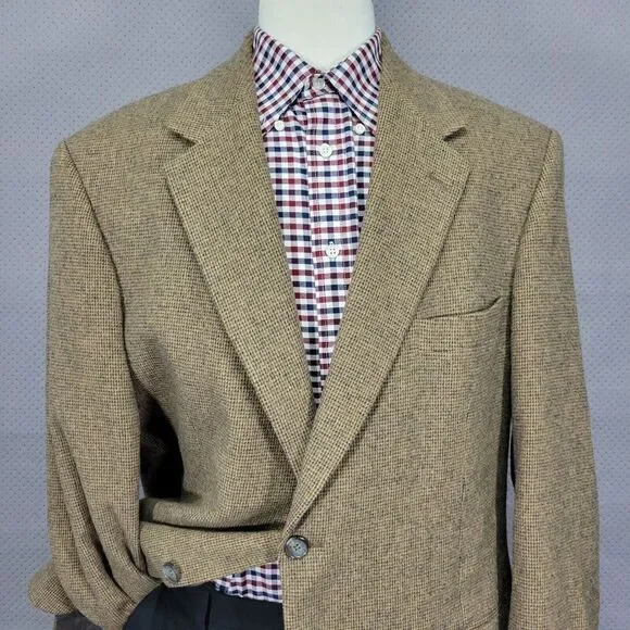 Chereskin Men's Sport Coat Blazer Two Button‎ Brown Camel Hair Size 46R